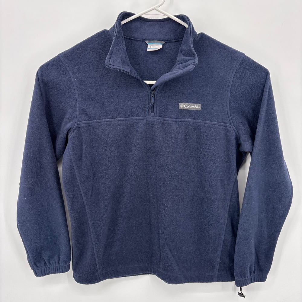 Columbia Fleece Pullover Mens Large Navy Blue Excellent Quarter Zip AM1528